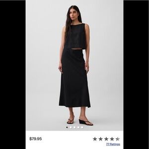 Gap Linen-Blend Maxi Slip Skirt